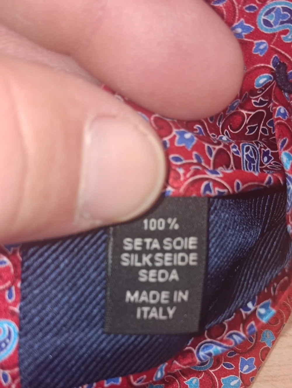 Ermenegildo Zegna Red *PRINT* Paisley Tie with Blue Accents